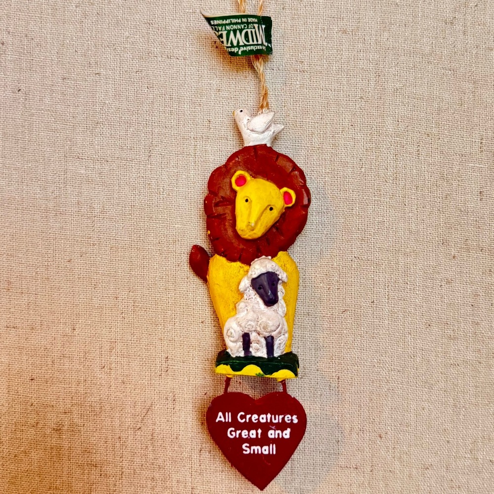 Noah's Ark Lion Lamb Dove All Creatures Great & Small Rustic Farmhouse Ornament
